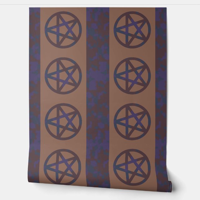 Rusty Pentagram Wallpaper Border Brown Wallpaper (Unrolling)