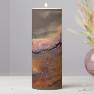 Rusty Pillar Candle