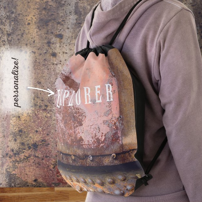 Rusty pink brown metal drawstring bag (Creator Uploaded)