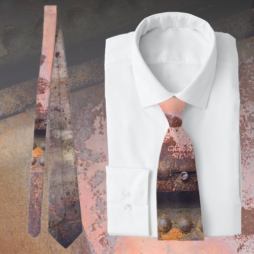 Rusty pink brown metal  neck tie