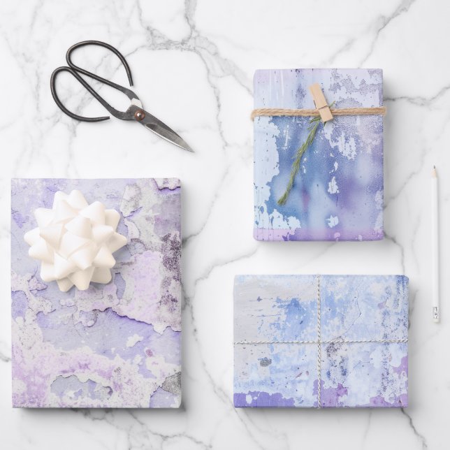 Rusty Purple Paint Watercolor Wrapping Paper Sheets (Front)