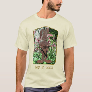 Rusty Rabbit Columbine Flower Garden Personalized T-Shirt