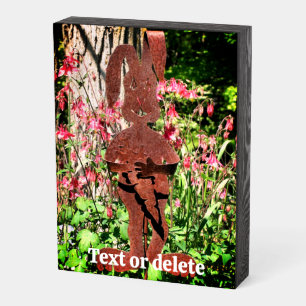 Rusty Rabbit Flower Garden Personalized Wooden Box Sign