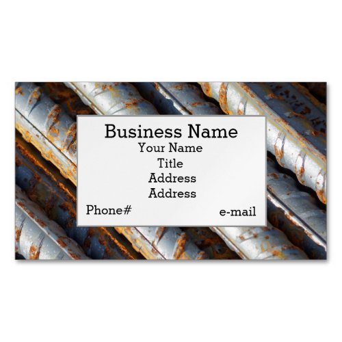 Rusty Rebar Design Magnetic Business Card