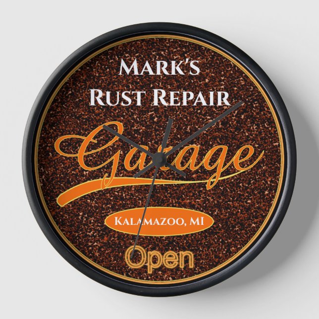 Rusty Rebel Classic Clunkers Garage Wall Clock (Front)