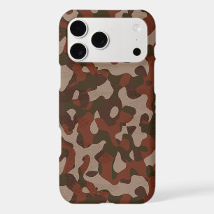 Rusty Red and Dark Olive Camo abstract iPhone 17 Pro Max Case