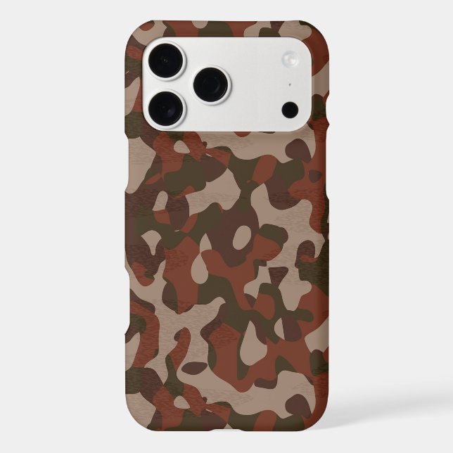 Rusty Red and Dark Olive Camo abstract iPhone Case (Back)
