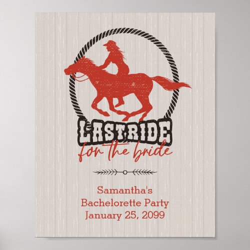Rusty Red Last Ride For The Bride Poster