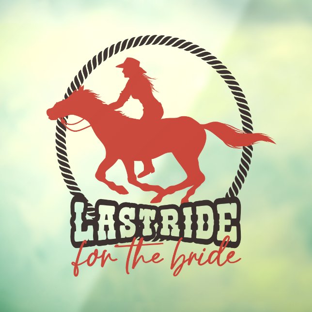 Rusty Red Last Ride For The Bride Window Cling (Sheet 3)