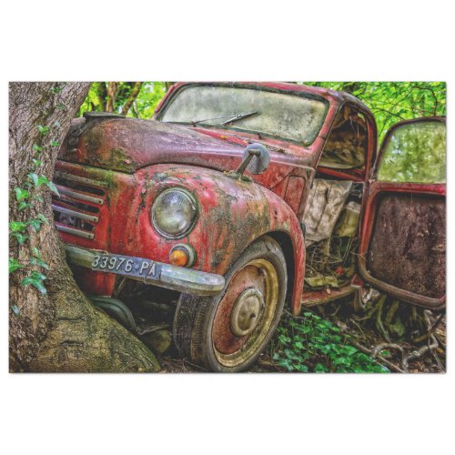 Rusty Red Truck Vintage 20x30  Decoupage Tissue Paper