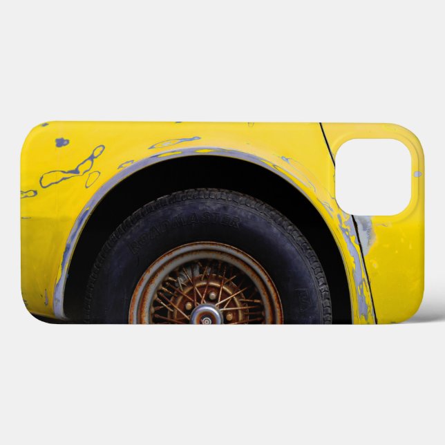 Rusty Roadmaster Tire, Peeling Yellow Painted Car Case-Mate iPhone Case (Back (Horizontal))