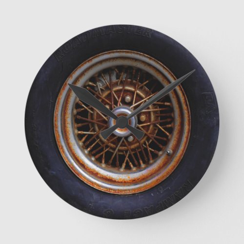 Rusty Roadmaster Tire Round Clock