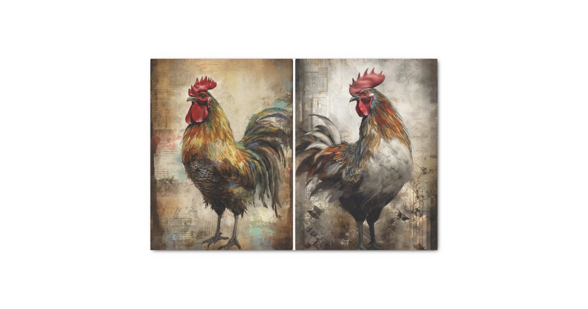 Rusty Rooster Tissue Paper | Zazzle