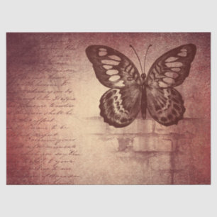 Rusty Rose Butterfly Decoupage Tissue Paper