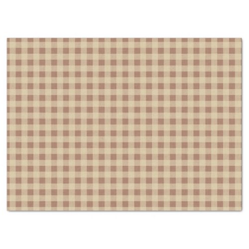 Rusty Rose Gingham Decoupage Tissue Paper
