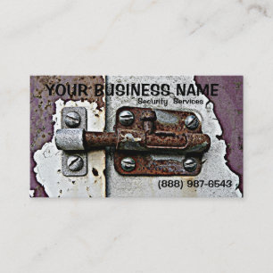 Rusty Slide Bolt Lock Security Business Card
