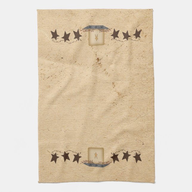 Rusty Stars And Candle Kitchen Towel (Vertical)