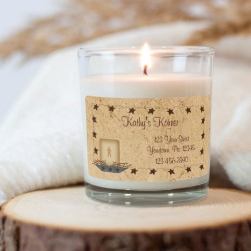 Rusty Stars and Candle Label