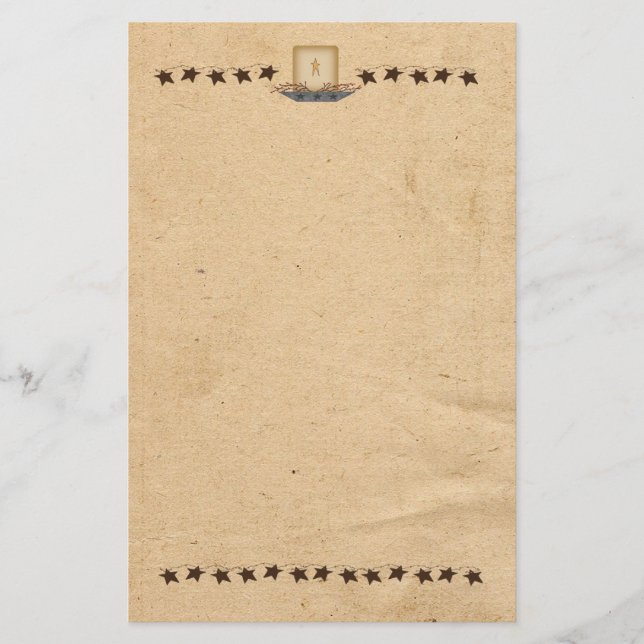 Rusty Stars And Candle Stationery (Front)