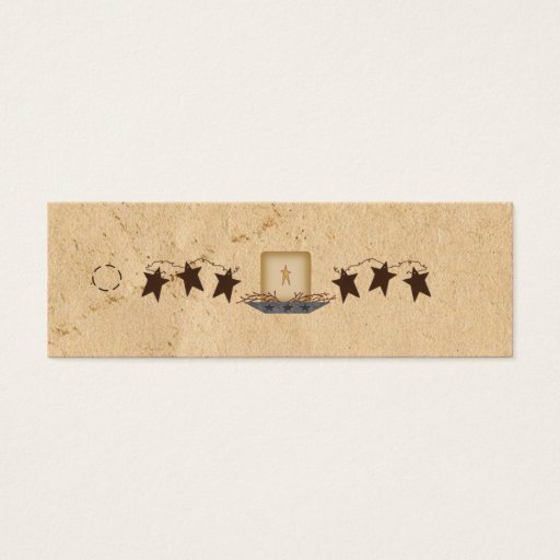 Customizable Rusty Stars & Candle Skinny Hang Tag Business Card Template