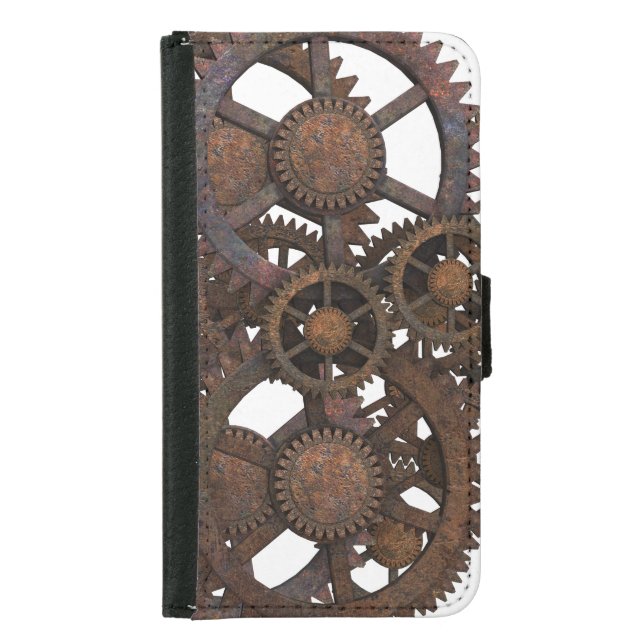 Rusty Steampunk Metal Gears Samsung Galaxy Wallet Case (Front)