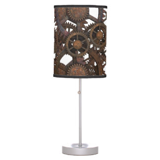 Rusty Steampunk Metal Gears Table Lamp