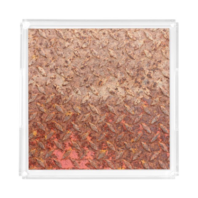 Rusty steel plate, grungy metal texture. acrylic tray (Front)