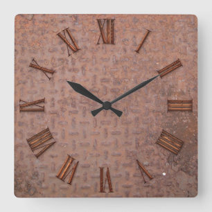 Rusty Steel-plated Metal-look Wall Clock