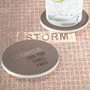 Rusty Storm Manhole Cover Photographic sandstone Coaster