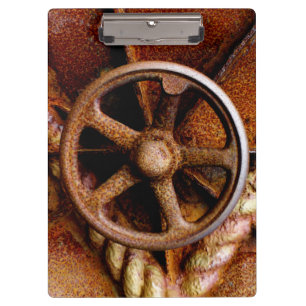 Rusty Submarine Hatch Wheel Clipboard
