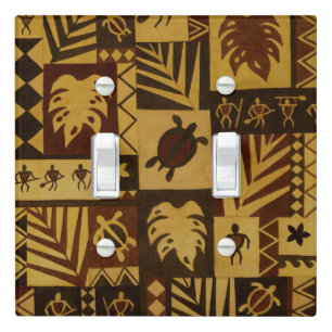 Rusty Tapa Hawaiian Petroglyph Lightswitch Cover