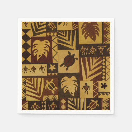 Rusty Tapa Hawaiian Warrior Paper Napkins