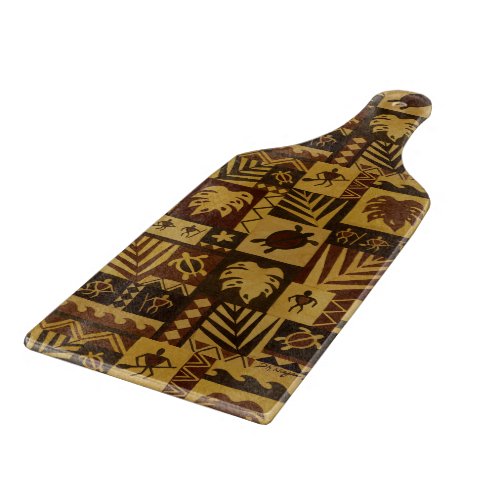 Rusty Tapa Hawaiian Warrior Tiki Bar Cutting Board