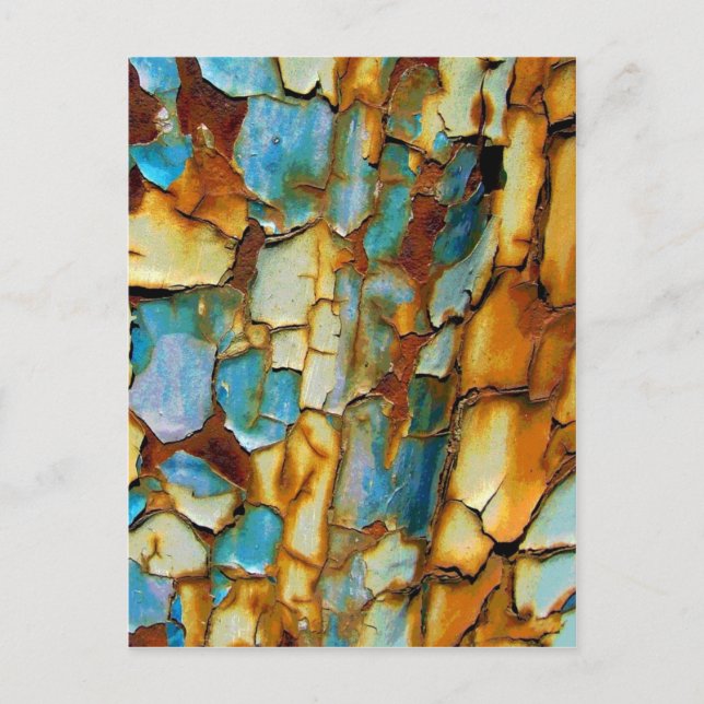 Rusty Teal Blue Wall Postcard (Front)
