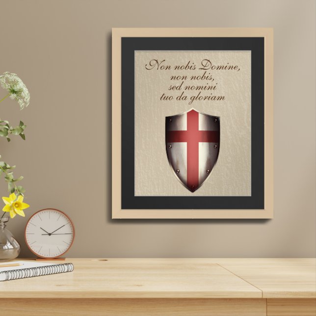 Rusty Templar Shield Framed Art (Table Top)