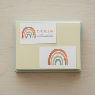 Rusty terracotta rainbow books for baby card
