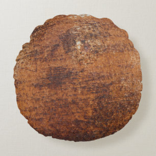 Rusty Textured Metal Surface Round Pillow