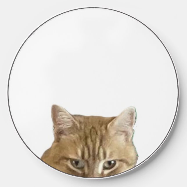 Rusty The Cat White Wireless Charger (Front)