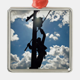 Rusty the Lineman Metal Ornament