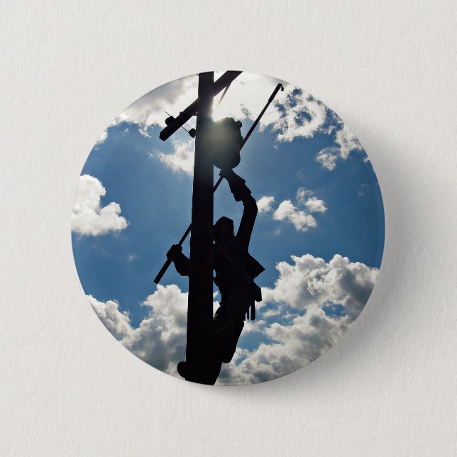 Rusty the Lineman Pinback Button (Front)