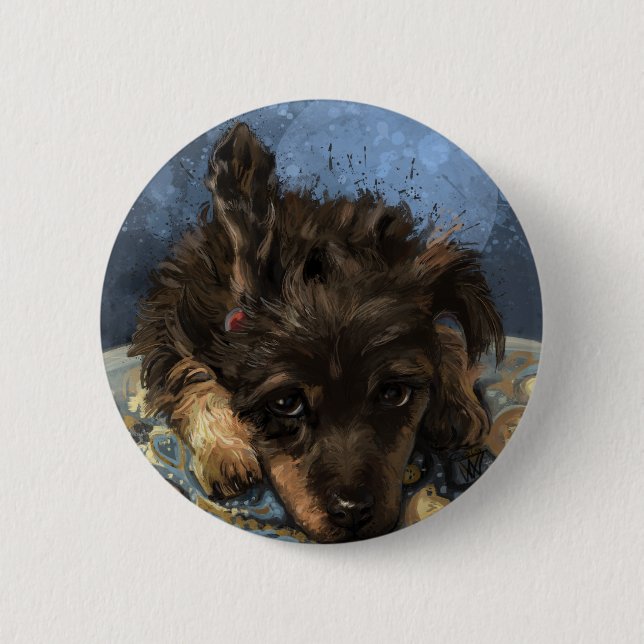 Rusty the Poodle Button (Front)