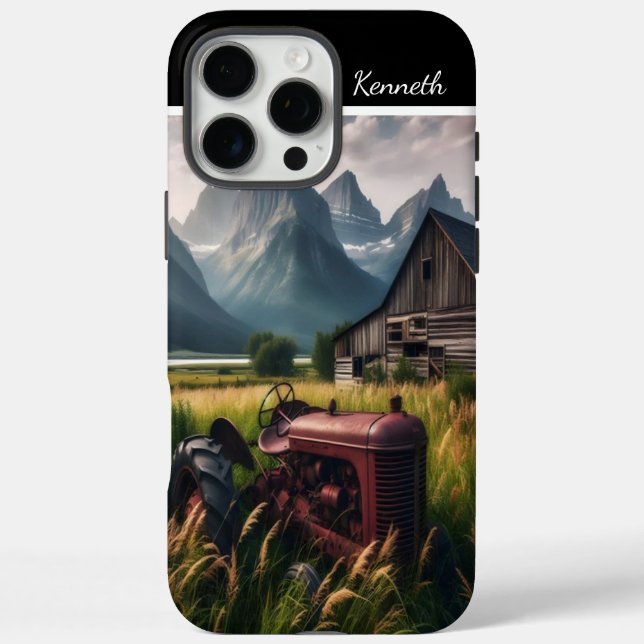 Rusty Tractor in Mountain Valley Case-Mate iPhone Case (Back)