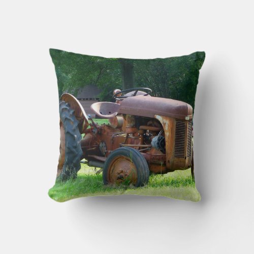 Rusty Tractor throw Pillow