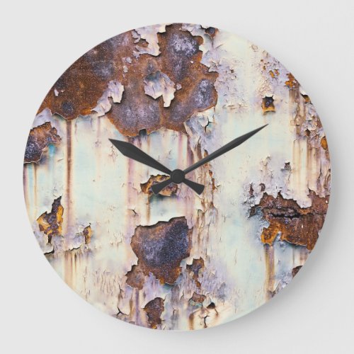 Rusty Train Wagon Peeling Paint Large Clock