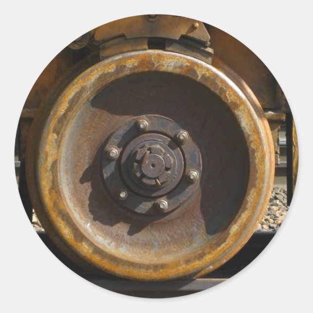 Rusty Train Wheel Classic Round Sticker (Front)