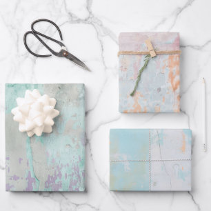 Rusty Turquoise Paint Watercolor Wrapping Paper Sheets