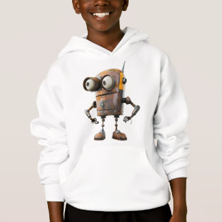 Rusty Twin-Eye Bot — Curious Explorer Droid Hoodie