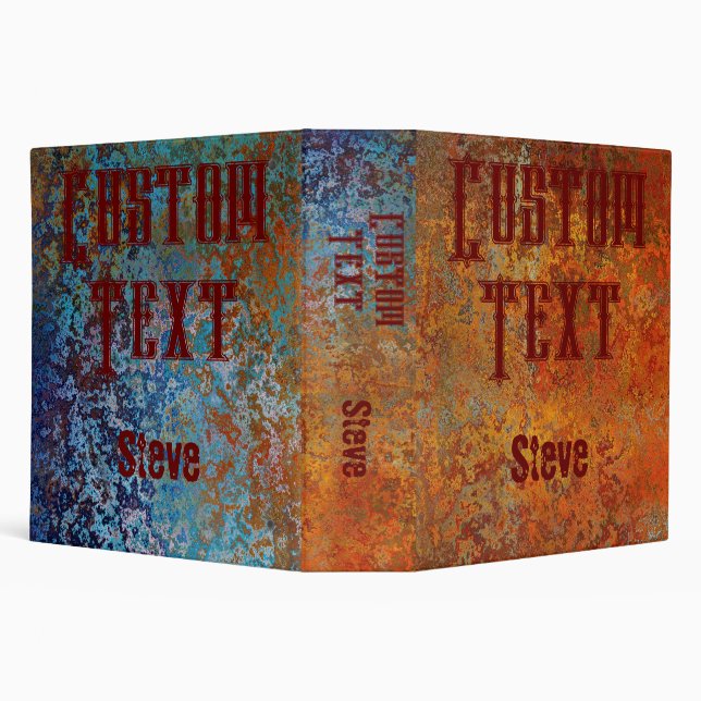 Rusty, Verdigris, Grunge Steampunk  3 Ring Binder (Background)