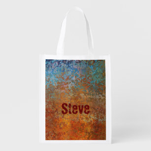 Rusty, Verdigris, Grunge Steampunk Personalized Grocery Bag