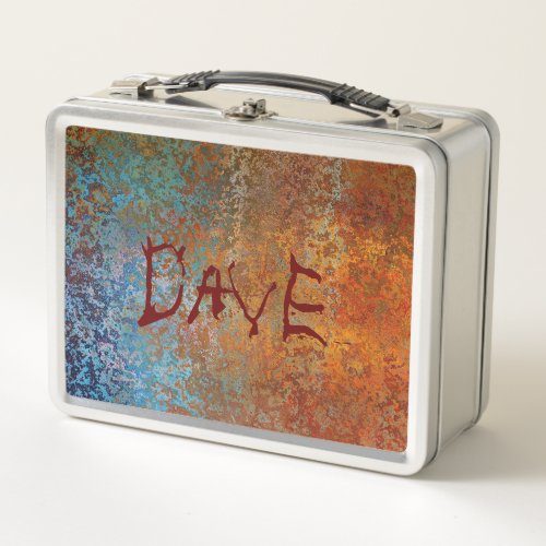 Rusty Verdigris Grunge Steampunk Personalized  Metal Lunch Box